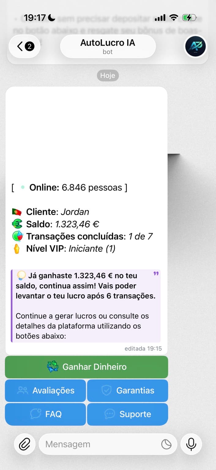 Conta pessoal no AutoLucro IA